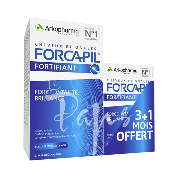 FORCAPIL – Cheveux et Ongles Fortifiant, 180 gélules + 60 gélules offertes